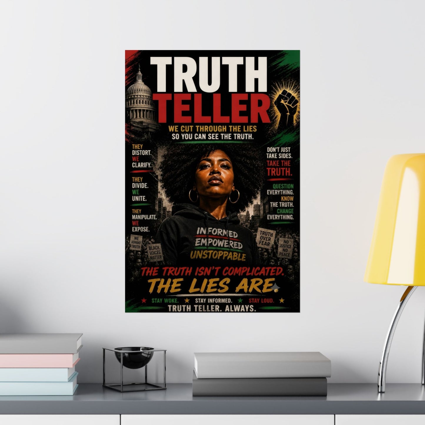 Truth Teller We Cut Through the Lies So You Can See the Truth. Matte Vertical Poster