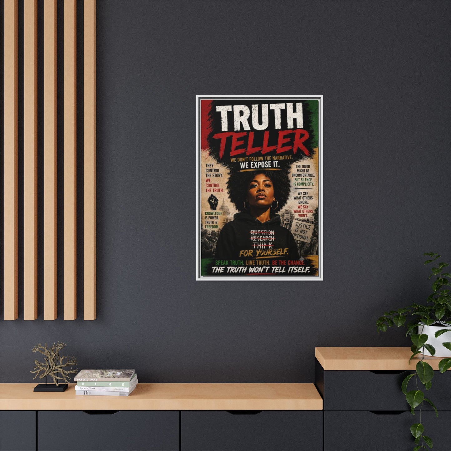 Truth Teller Framed Matte Canvas Wall Art