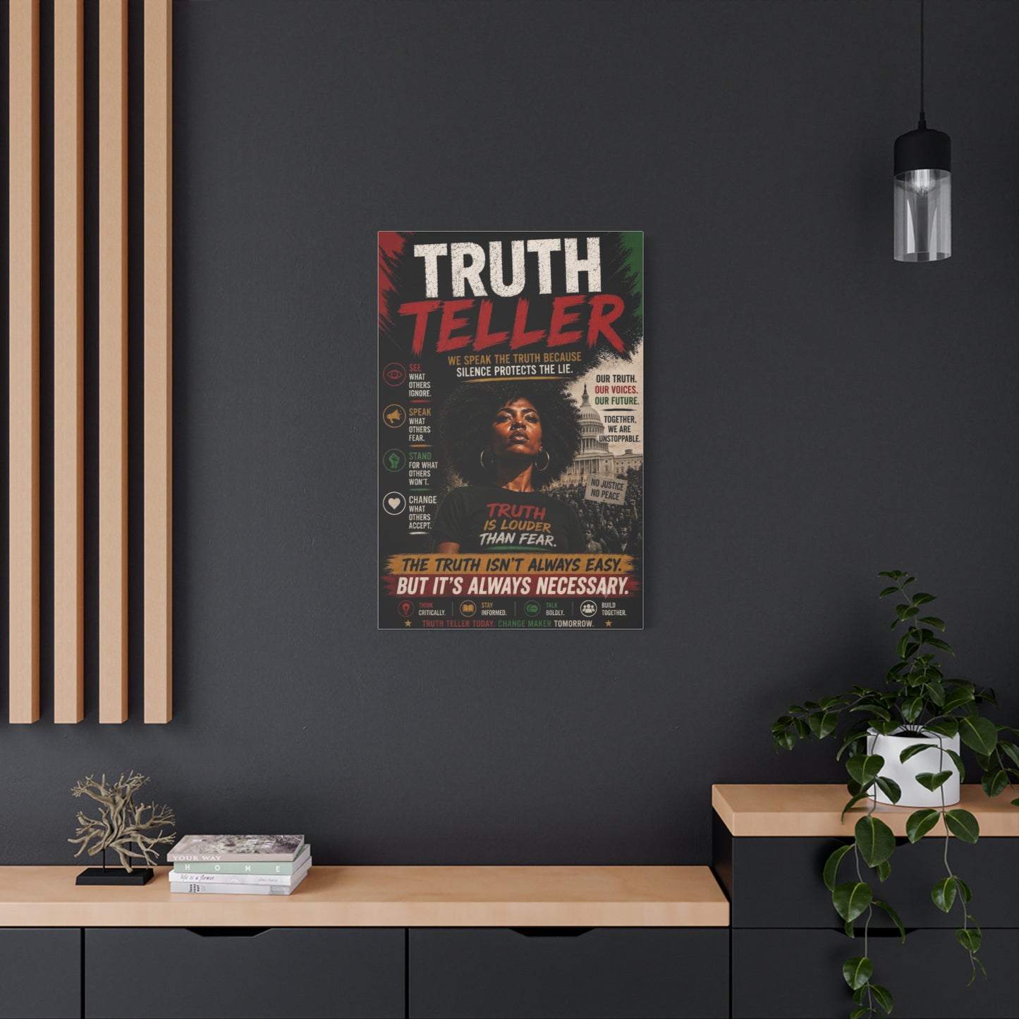 Truth Teller We Cut Through the Lies So You Can See the Truth. Canvas Wall Art
