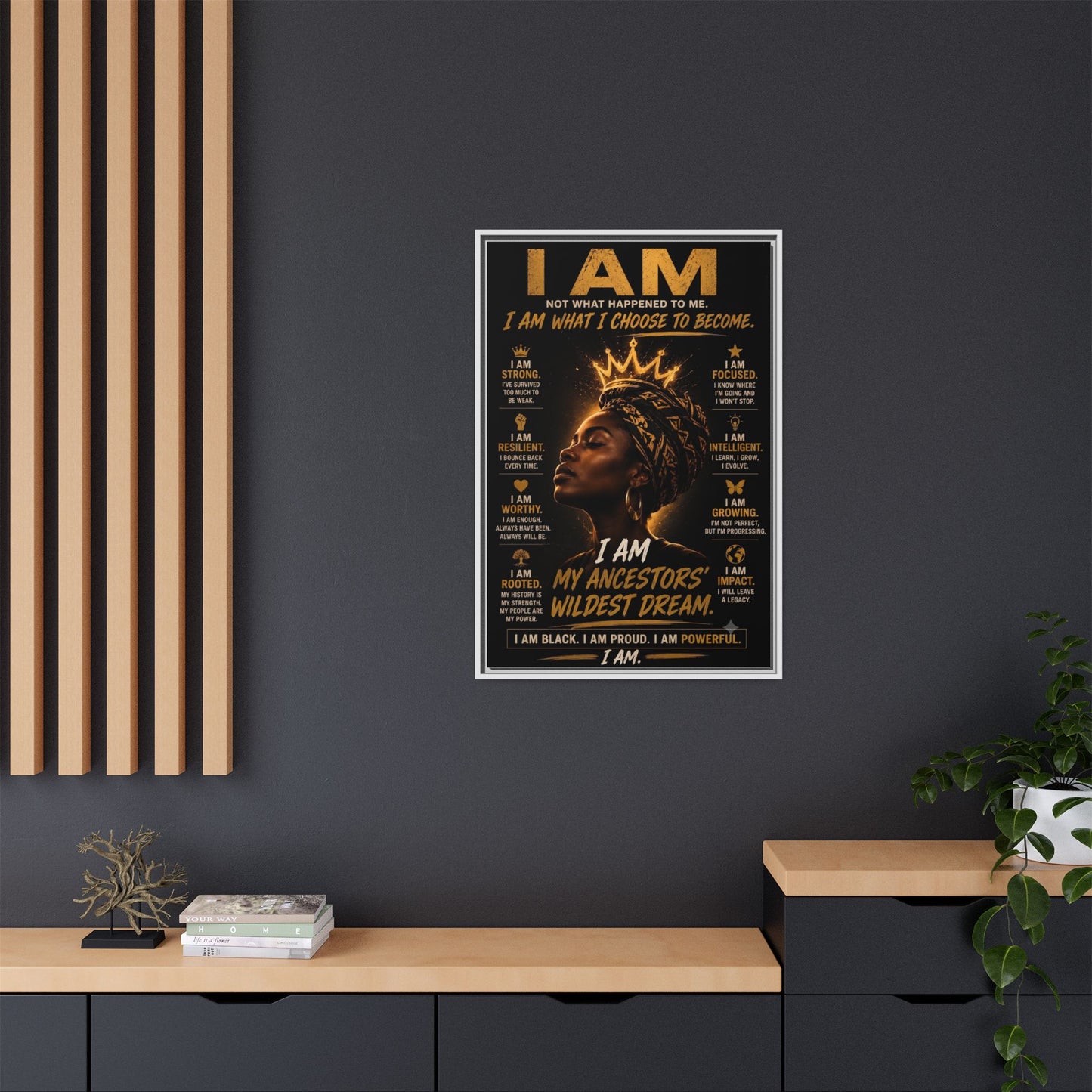 I Am Not What Happened to Me. I Am What I Choose to Become. Framed Canvas Wall Art