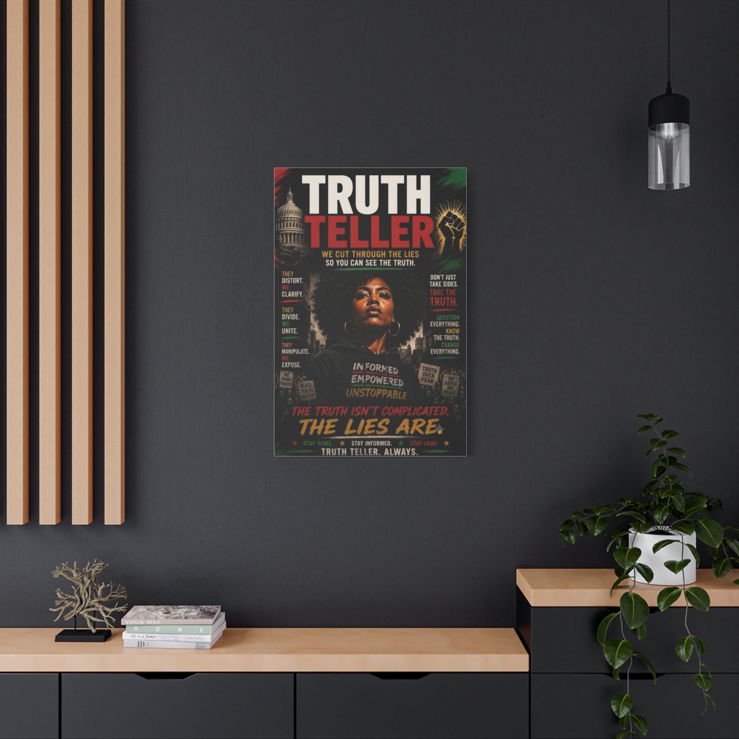 Truth Teller We Cut Through the Lies So You Can See the Truth. Matte Canvas Wall Art