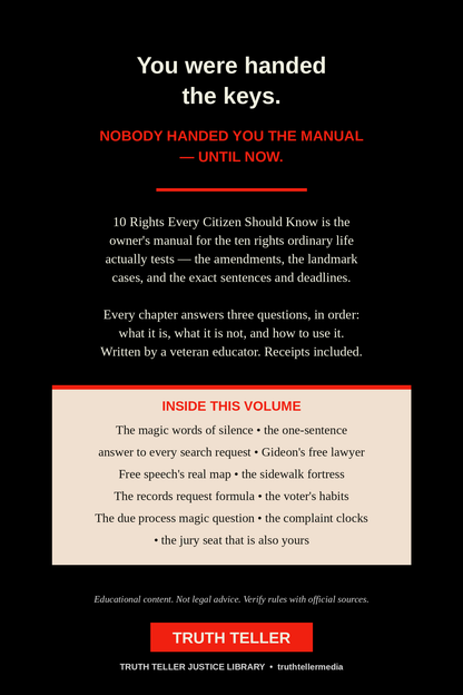 10 Rights Every Citizen Should Know: Know Them. Use Them. Teach Them. (Digital Ebook — Instant Download)