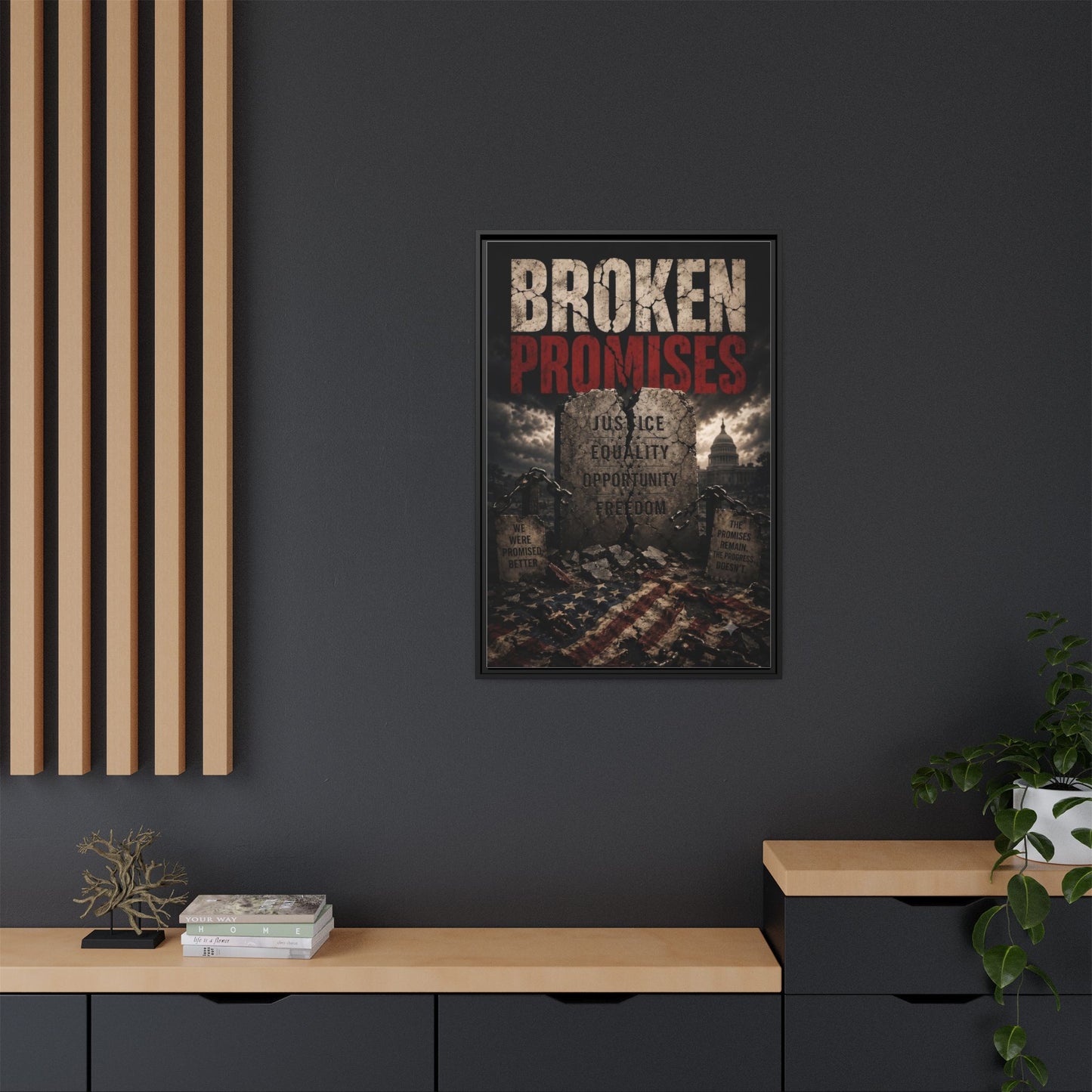 Broken Promises Framed Matte Canvas Wall Art