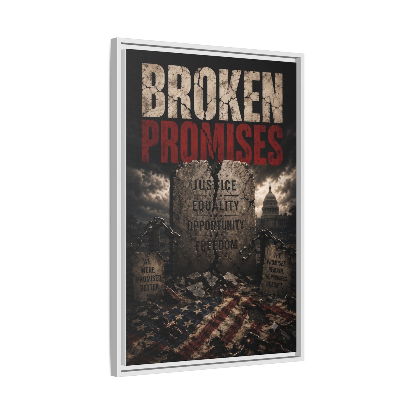 Broken Promises Framed Matte Canvas Wall Art