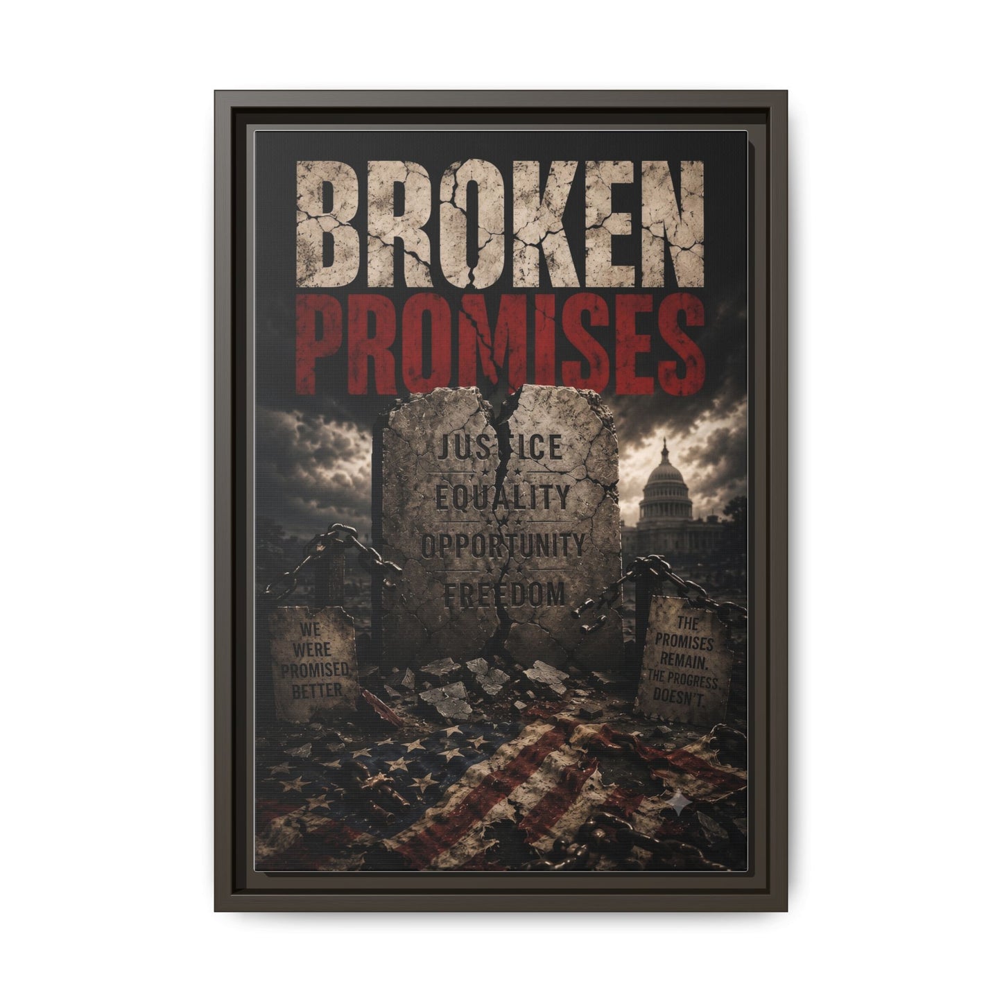 Broken Promises Framed Matte Canvas Wall Art