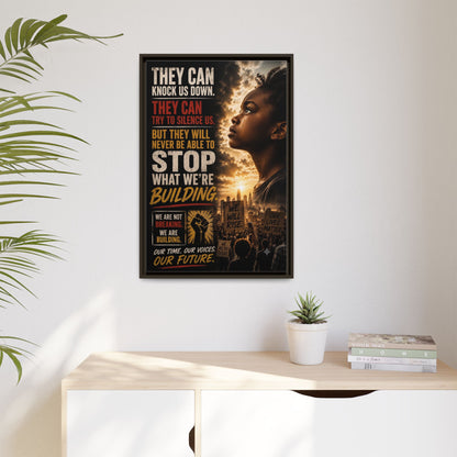 "They Can Knock Us Down" Framed Matte Canvas Wall Art