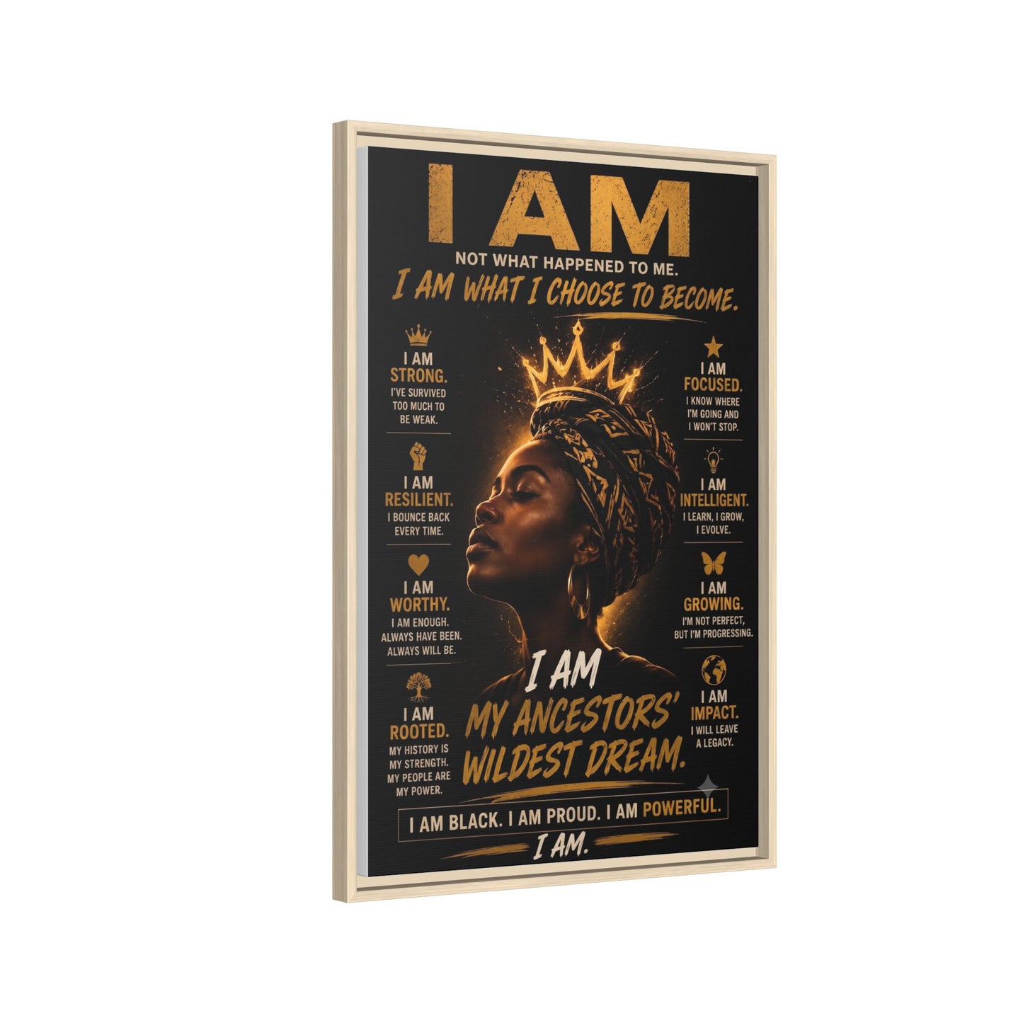 I Am Not What Happened to Me. I Am What I Choose to Become. Framed Canvas Wall Art