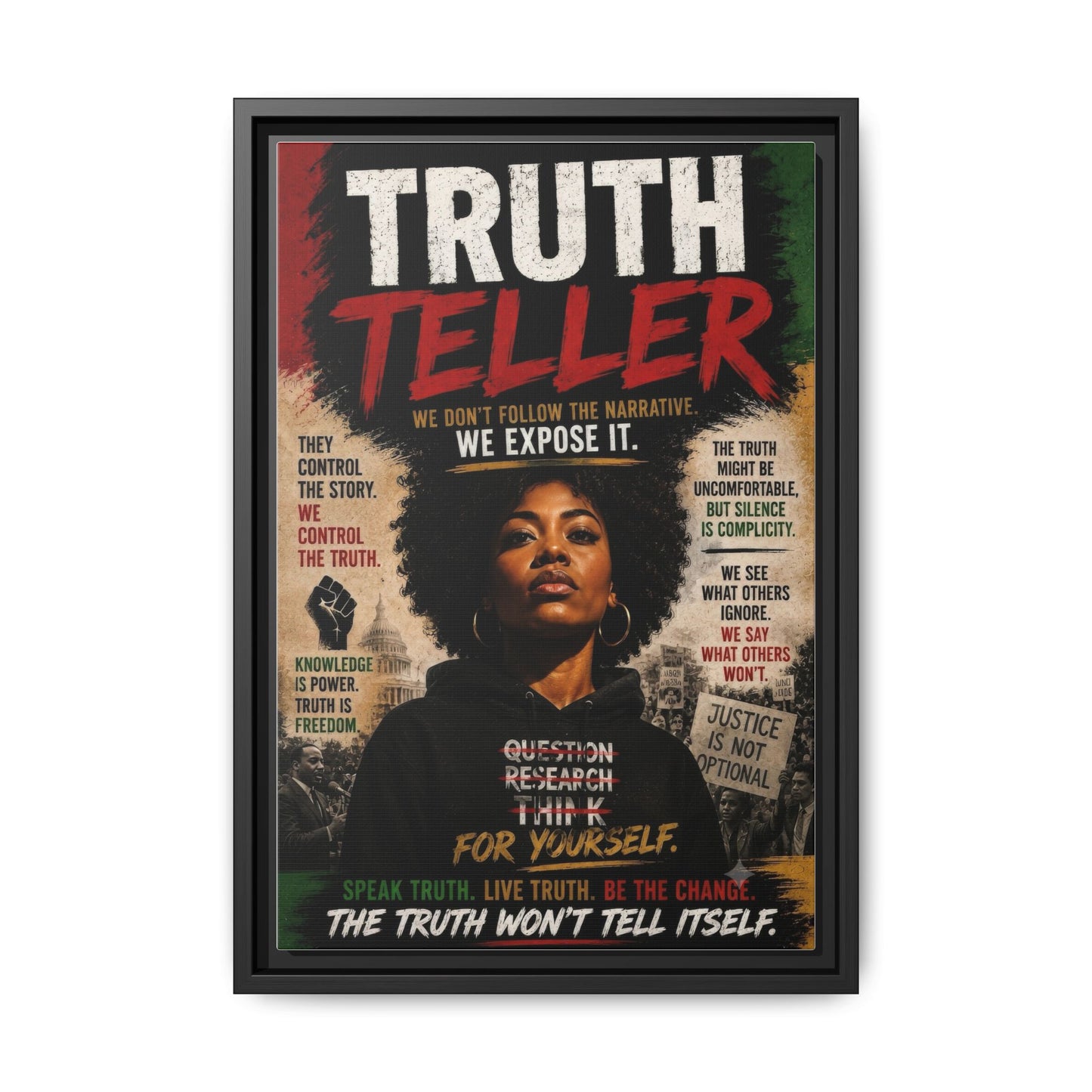 Truth Teller Framed Matte Canvas Wall Art