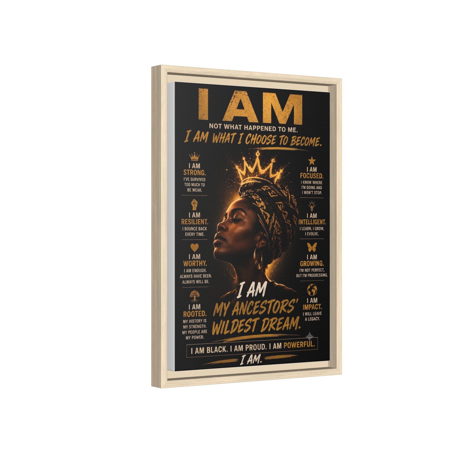 I Am Not What Happened to Me. I Am What I Choose to Become. Framed Canvas Wall Art