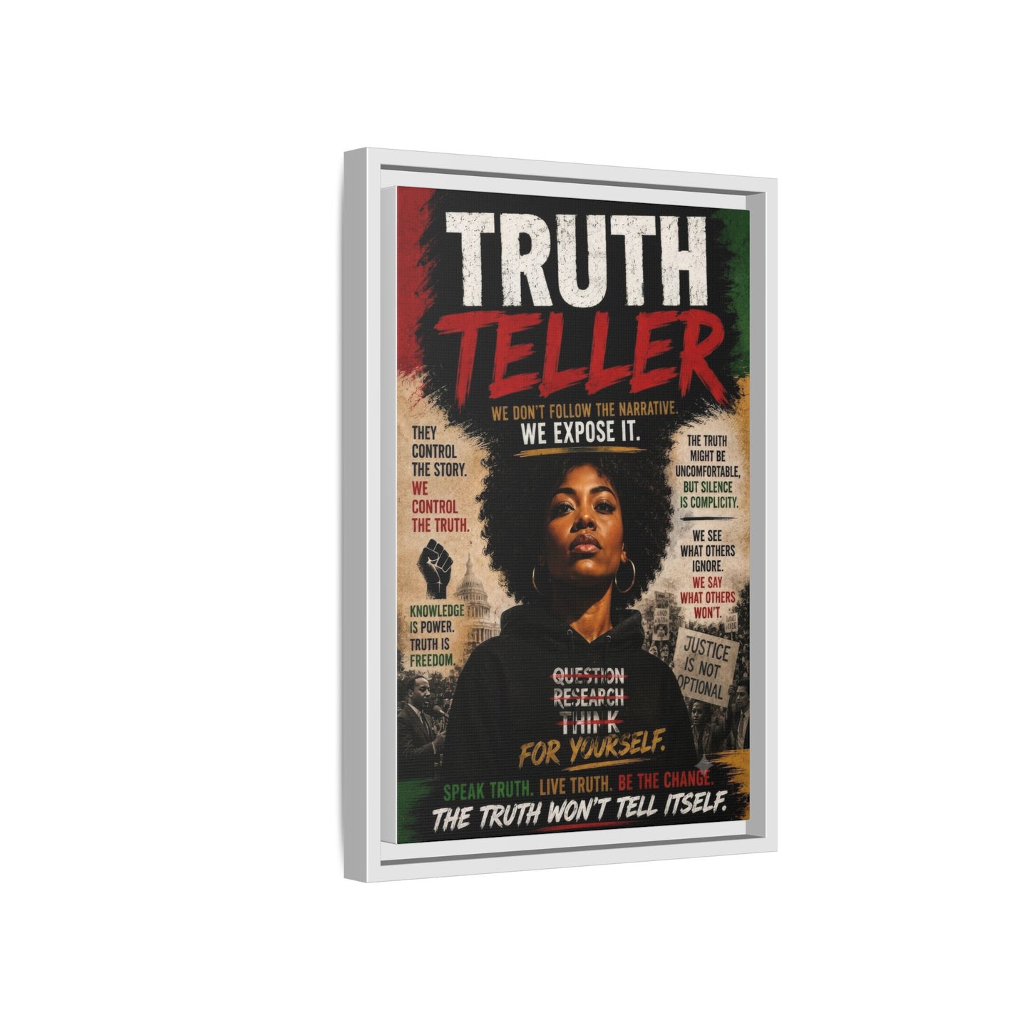 Truth Teller Framed Matte Canvas Wall Art