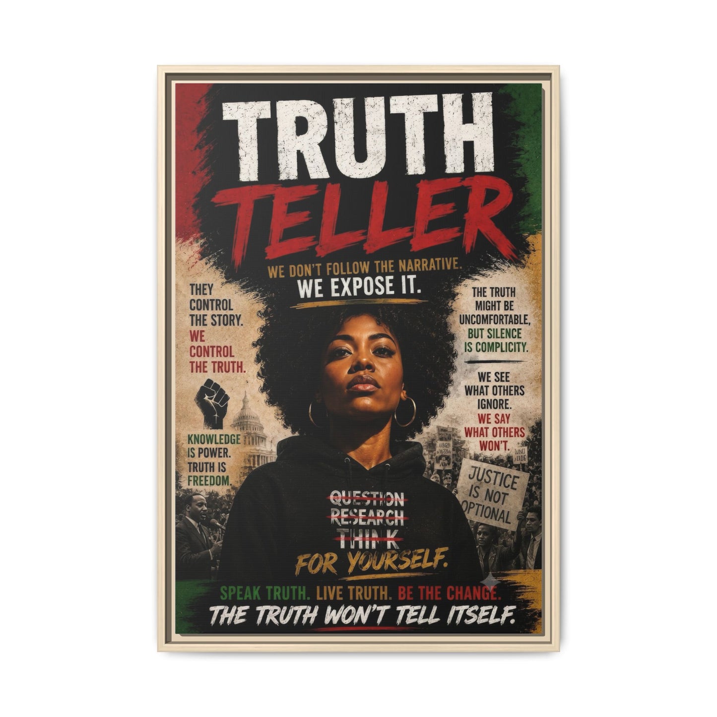 Truth Teller Framed Matte Canvas Wall Art