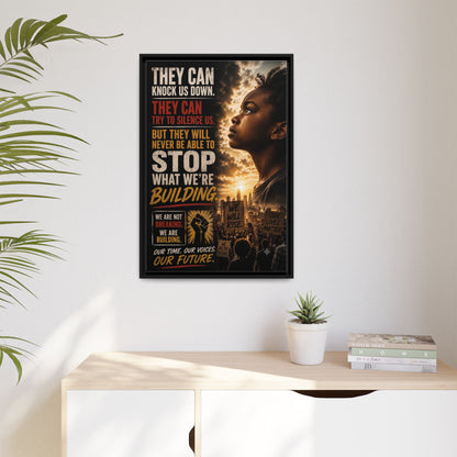 "They Can Knock Us Down" Framed Matte Canvas Wall Art