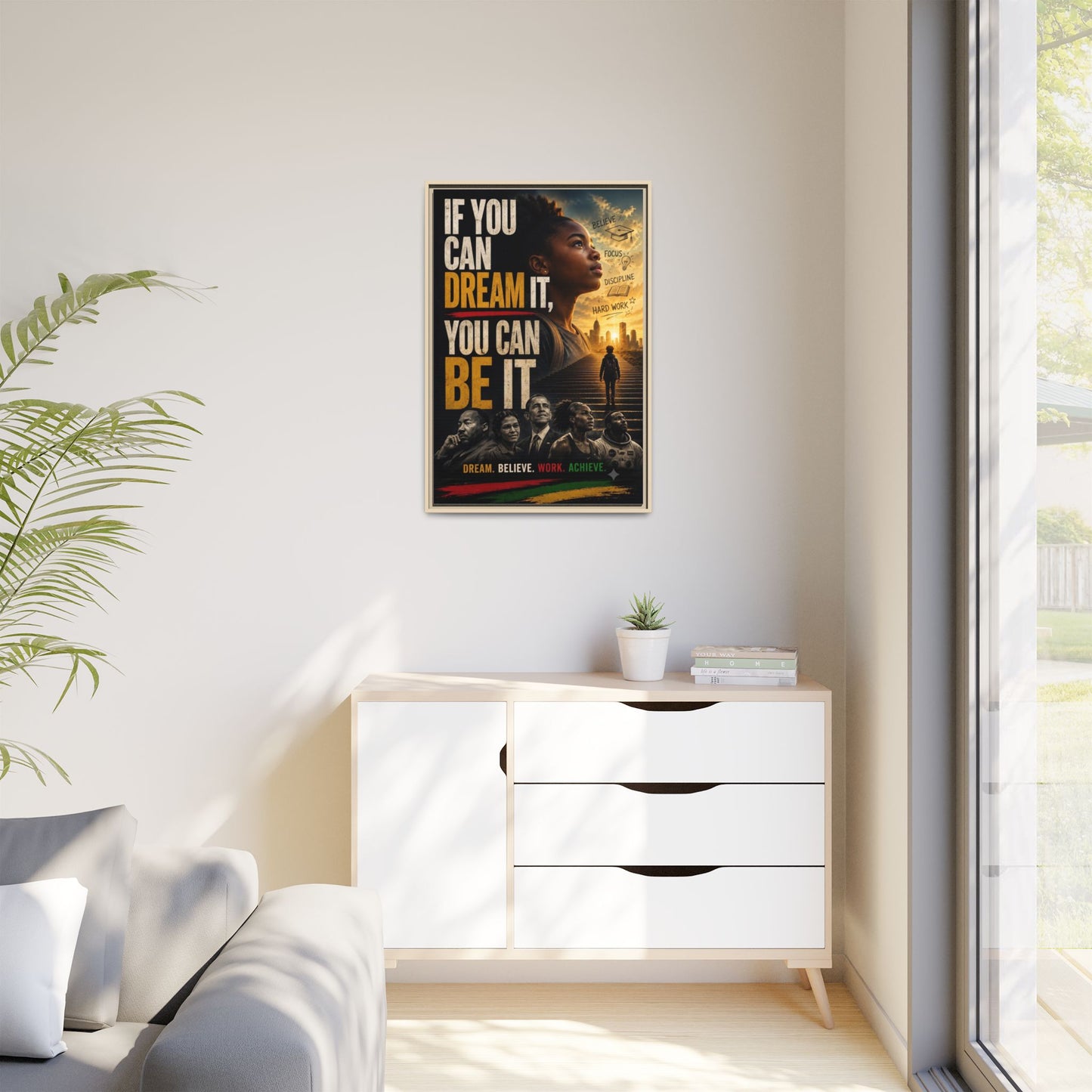 "If You Can Dream It, You Can Be It" Framed Canvas Wall Art