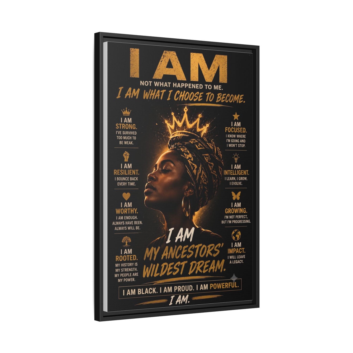 I Am Not What Happened to Me. I Am What I Choose to Become. Framed Canvas Wall Art