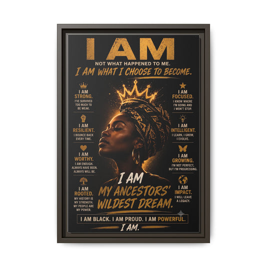 I Am Not What Happened to Me. I Am What I Choose to Become. Framed Canvas Wall Art