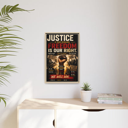 Justice Is Our Demand. Freedom is Our Right. Framed Canvas Wall Art