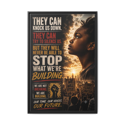 "They Can Knock Us Down" Framed Matte Canvas Wall Art