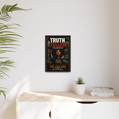 Truth Teller We Cut Through the Lies So You Can See the Truth. Framed Matte Canvas Wall Art