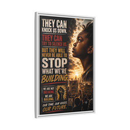 "They Can Knock Us Down" Framed Matte Canvas Wall Art