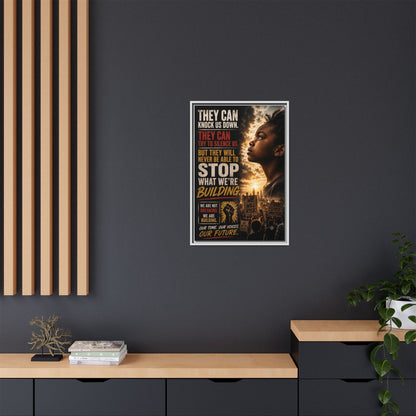"They Can Knock Us Down" Framed Matte Canvas Wall Art