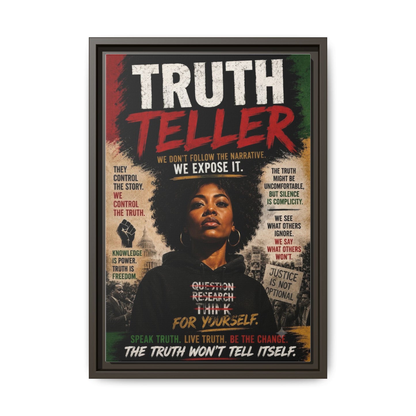Truth Teller Framed Matte Canvas Wall Art