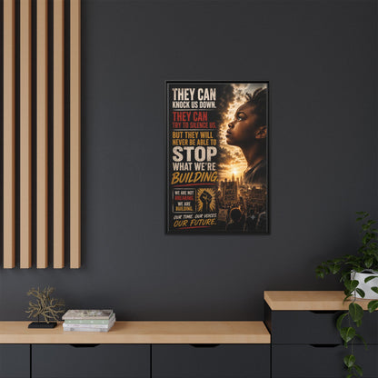 "They Can Knock Us Down" Framed Matte Canvas Wall Art