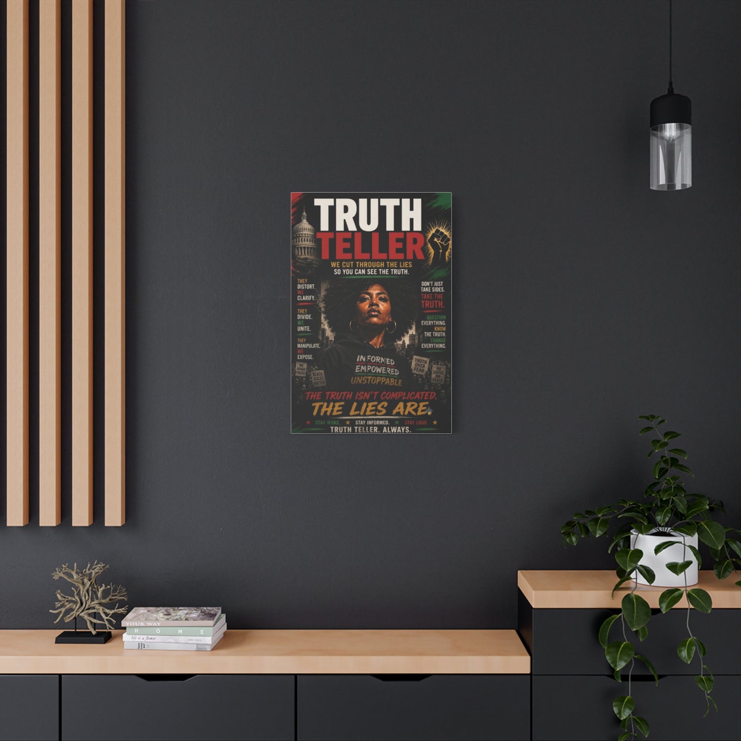 Truth Teller We Cut Through the Lies So You Can See the Truth. Matte Canvas Wall Art
