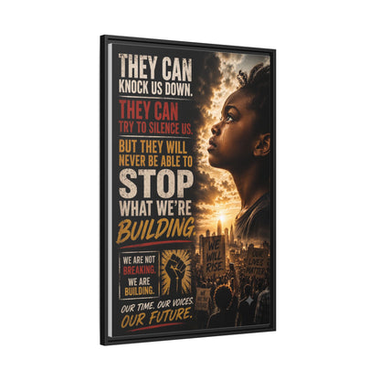 "They Can Knock Us Down" Framed Matte Canvas Wall Art