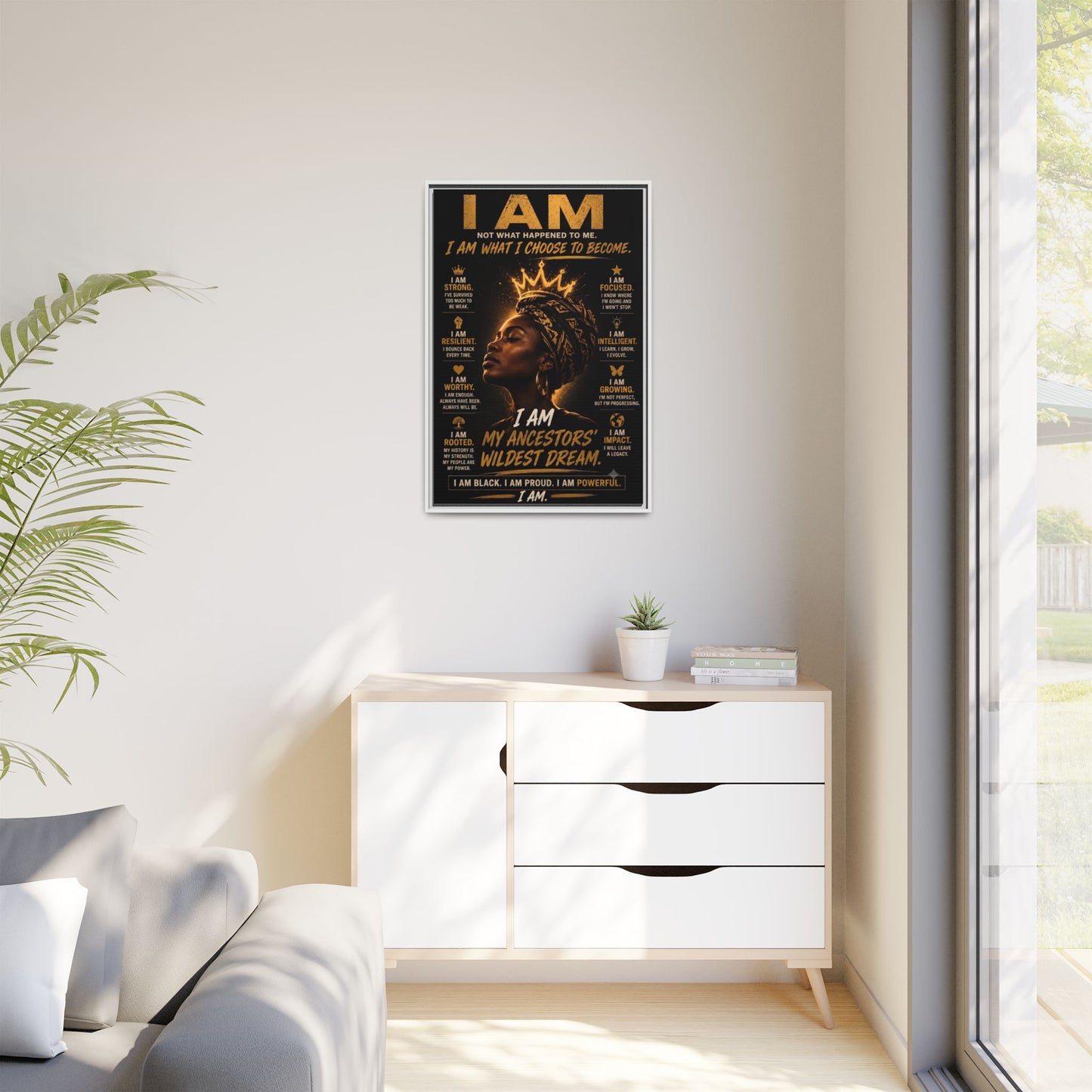 I Am Not What Happened to Me. I Am What I Choose to Become. Framed Canvas Wall Art