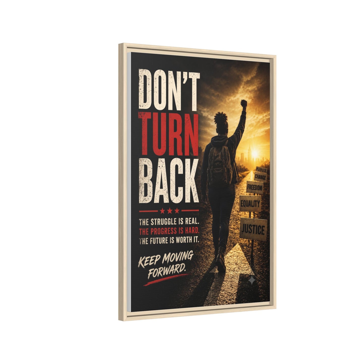Don't Turn Back Framed Canvas Wall Art