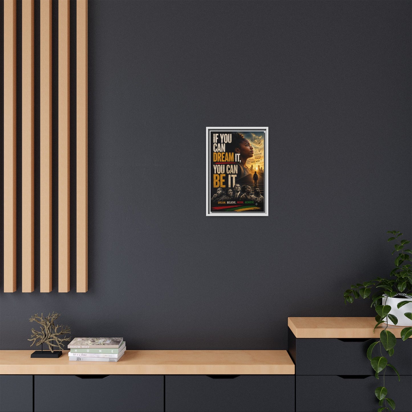 "If You Can Dream It, You Can Be It" Framed Canvas Wall Art