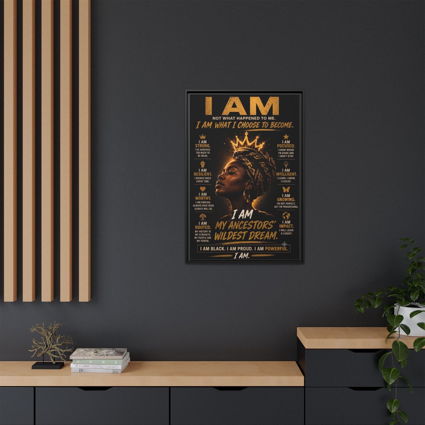 I Am Not What Happened to Me. I Am What I Choose to Become. Framed Canvas Wall Art