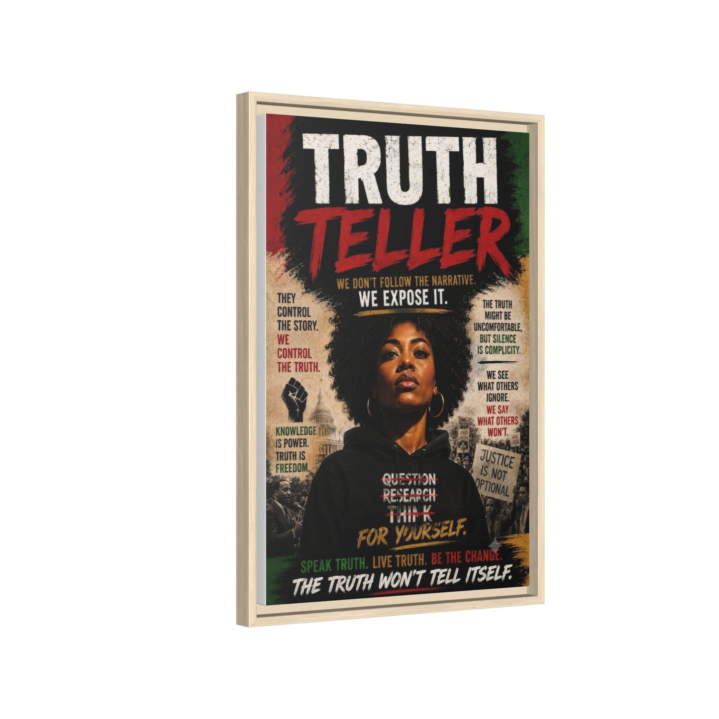 Truth Teller Framed Matte Canvas Wall Art