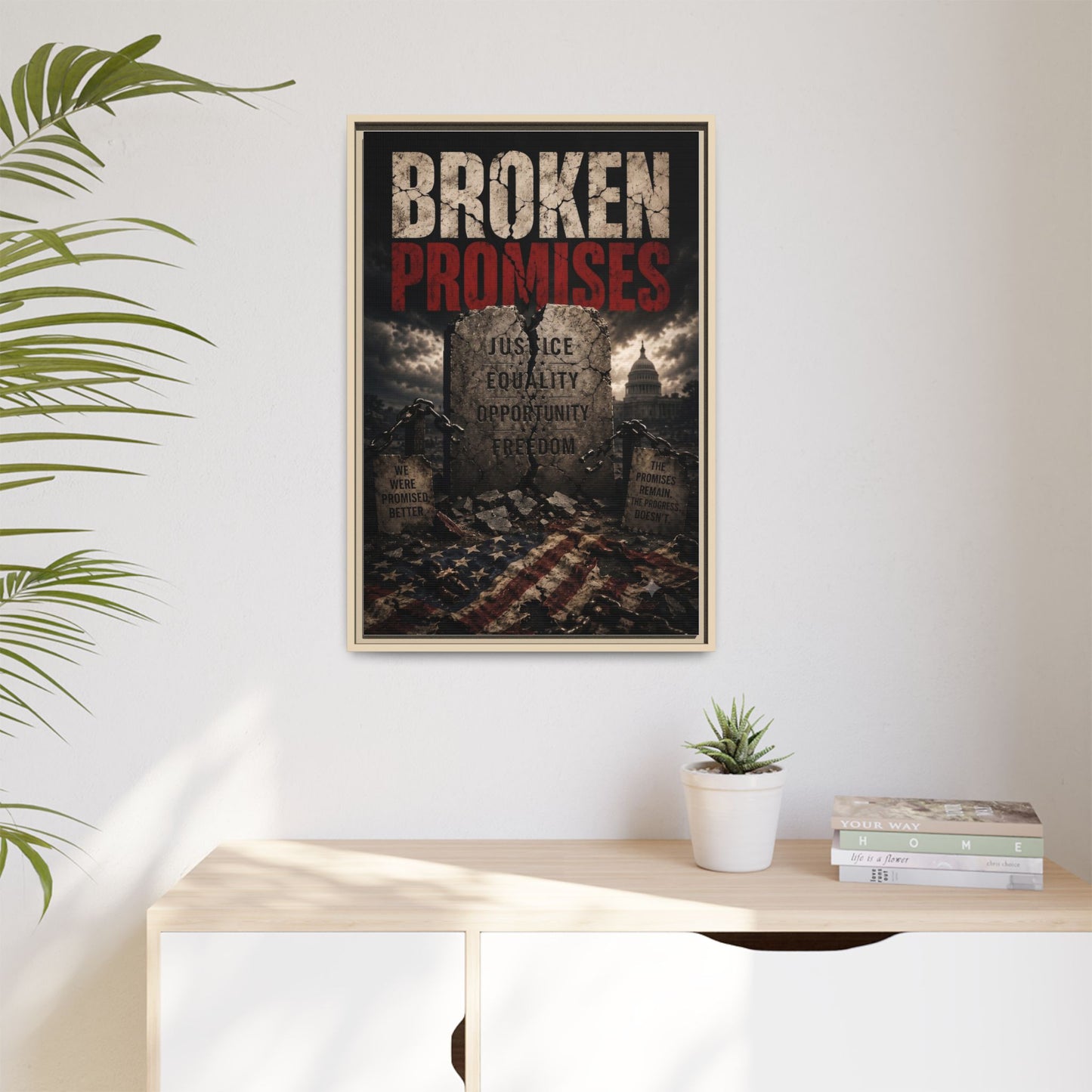 Broken Promises Framed Matte Canvas Wall Art