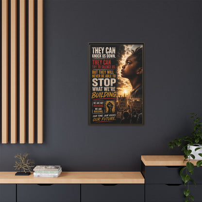 "They Can Knock Us Down" Framed Matte Canvas Wall Art