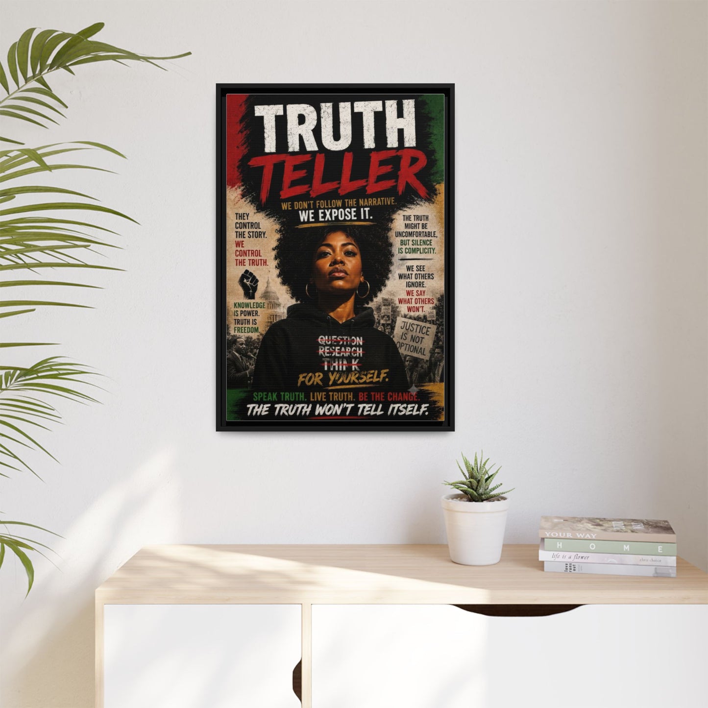 Truth Teller Framed Matte Canvas Wall Art