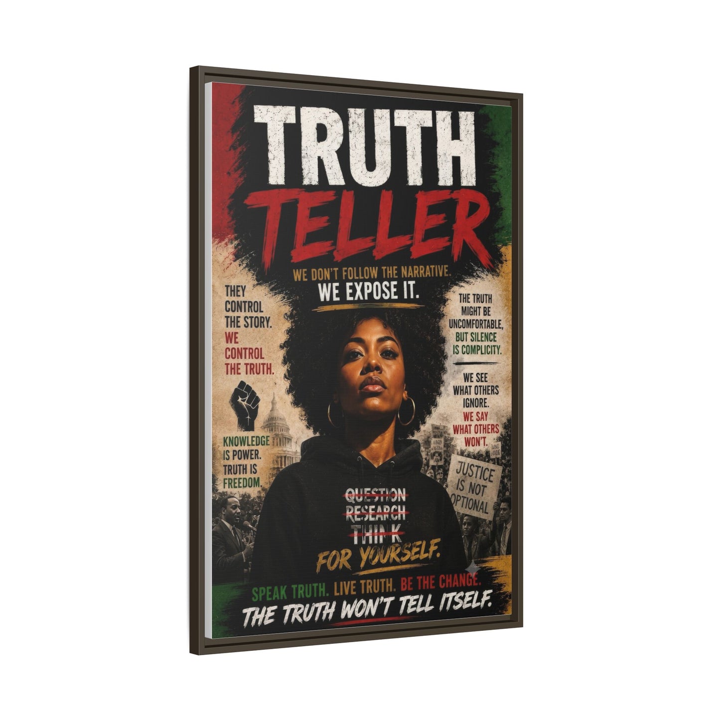 Truth Teller Framed Matte Canvas Wall Art