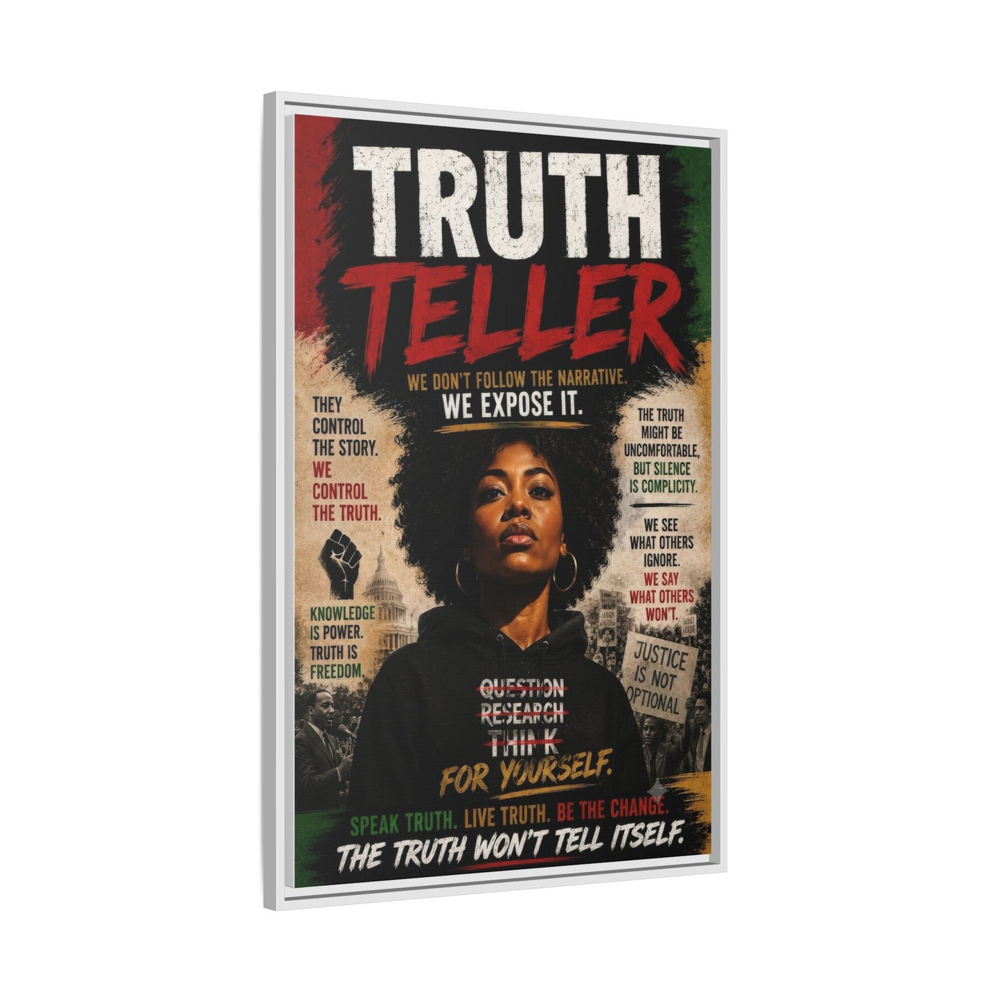 Truth Teller Framed Matte Canvas Wall Art