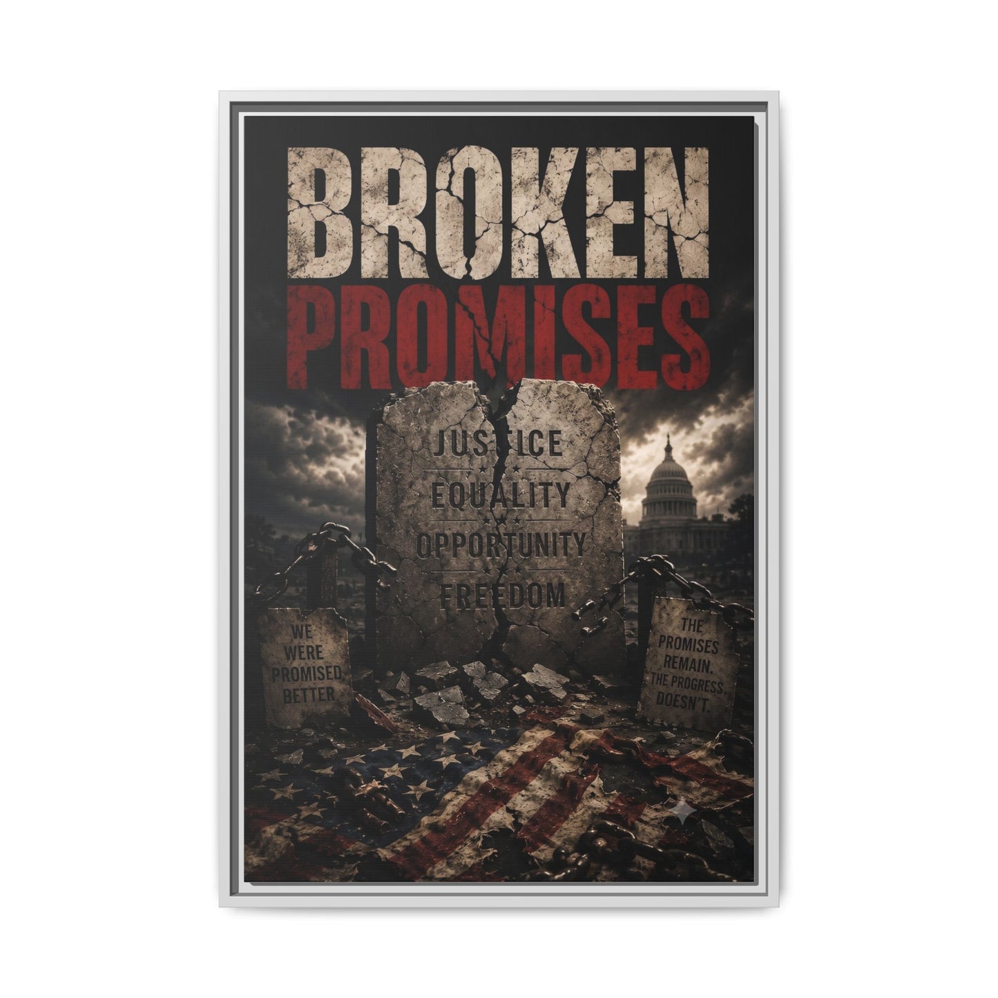 Broken Promises Framed Matte Canvas Wall Art
