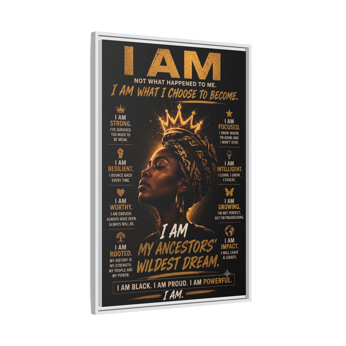 I Am Not What Happened to Me. I Am What I Choose to Become. Framed Canvas Wall Art