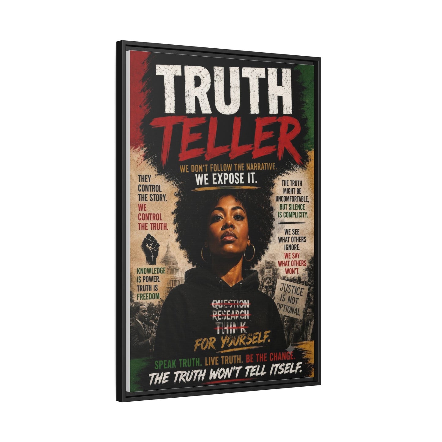 Truth Teller Framed Matte Canvas Wall Art