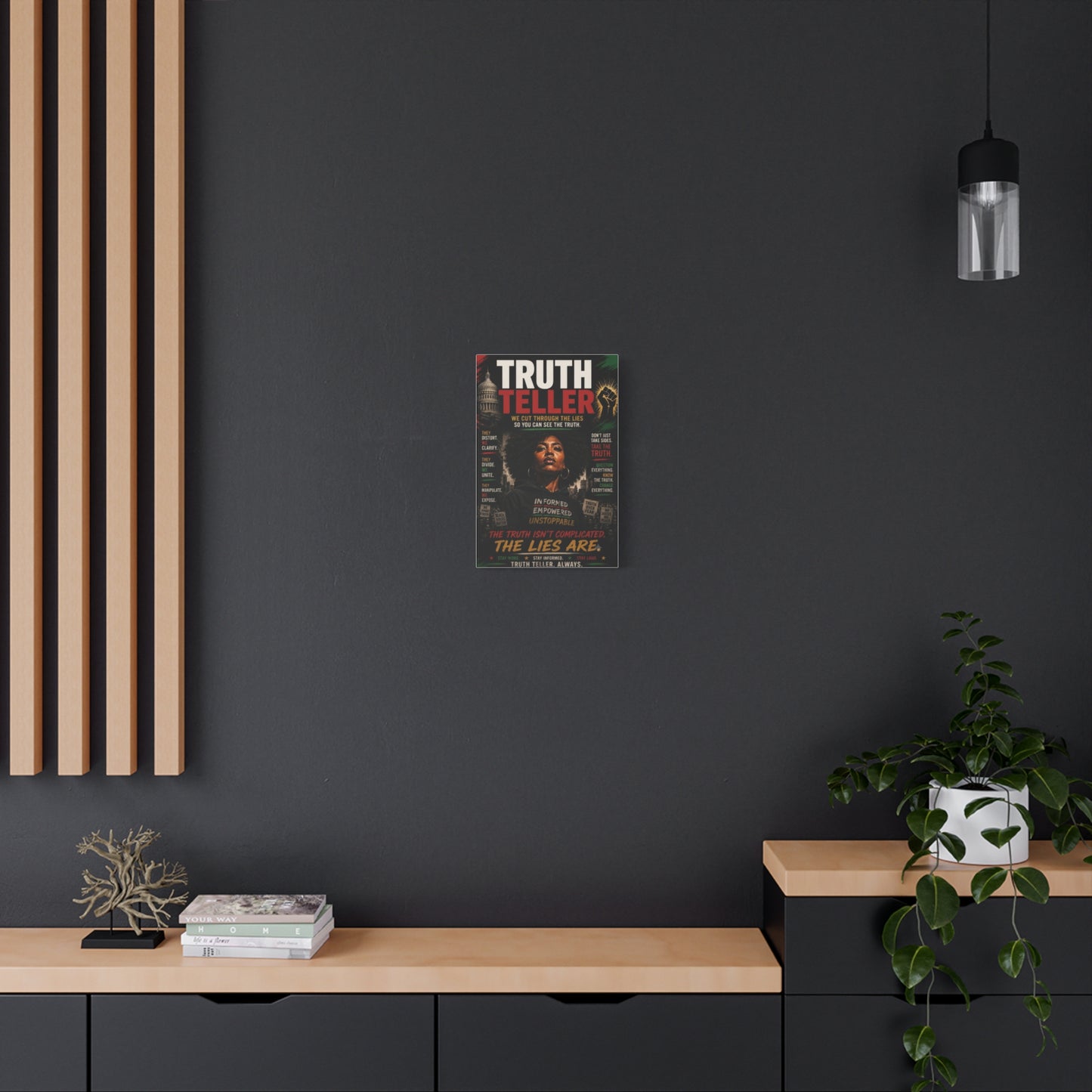 Truth Teller We Cut Through the Lies So You Can See the Truth. Matte Canvas Wall Art