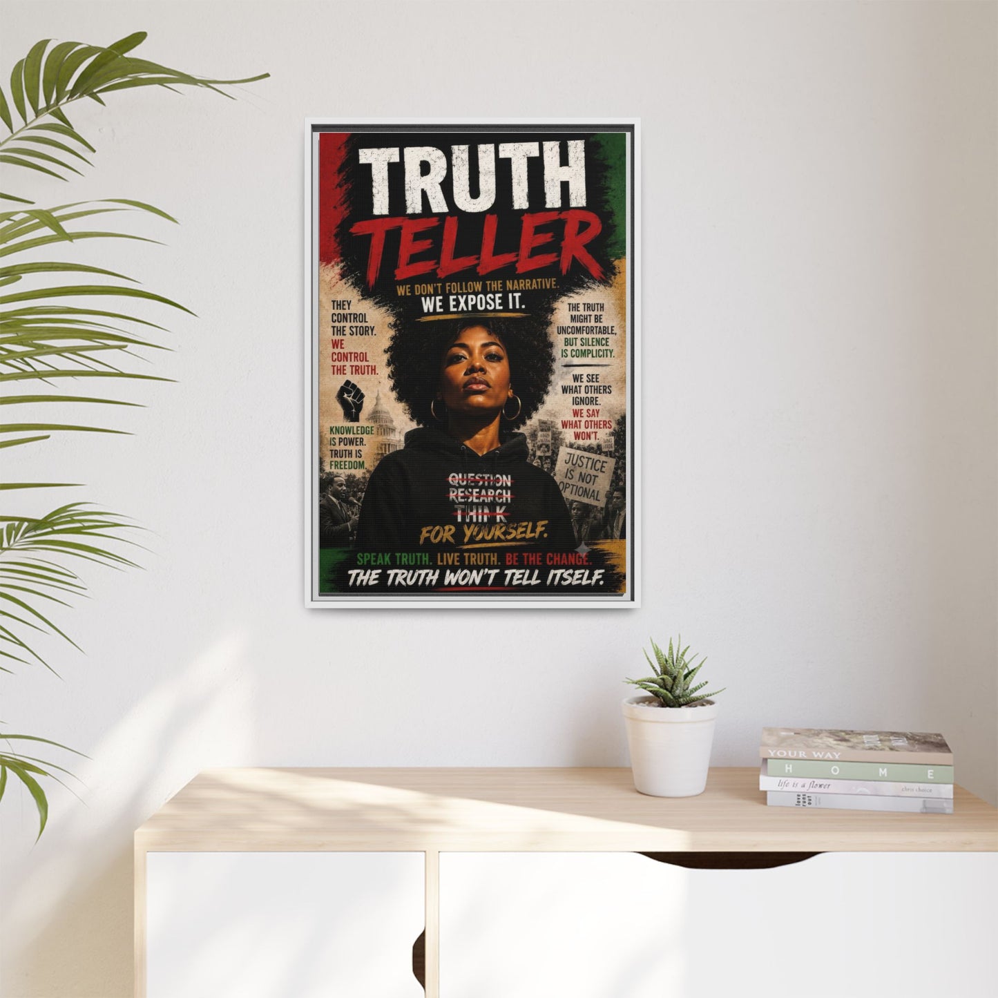 Truth Teller Framed Matte Canvas Wall Art