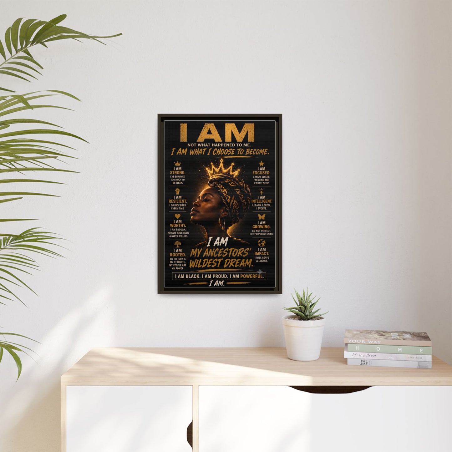 I Am Not What Happened to Me. I Am What I Choose to Become. Framed Canvas Wall Art