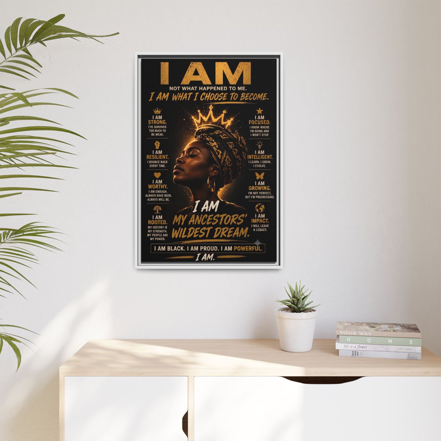 I Am Not What Happened to Me. I Am What I Choose to Become. Framed Canvas Wall Art
