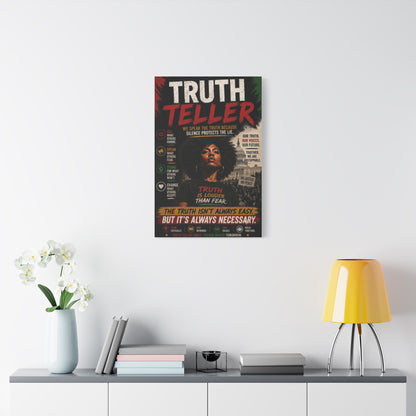 Truth Teller We Cut Through the Lies So You Can See the Truth. Canvas Wall Art