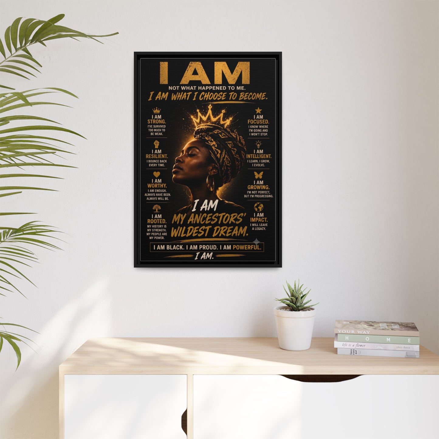 I Am Not What Happened to Me. I Am What I Choose to Become. Framed Canvas Wall Art