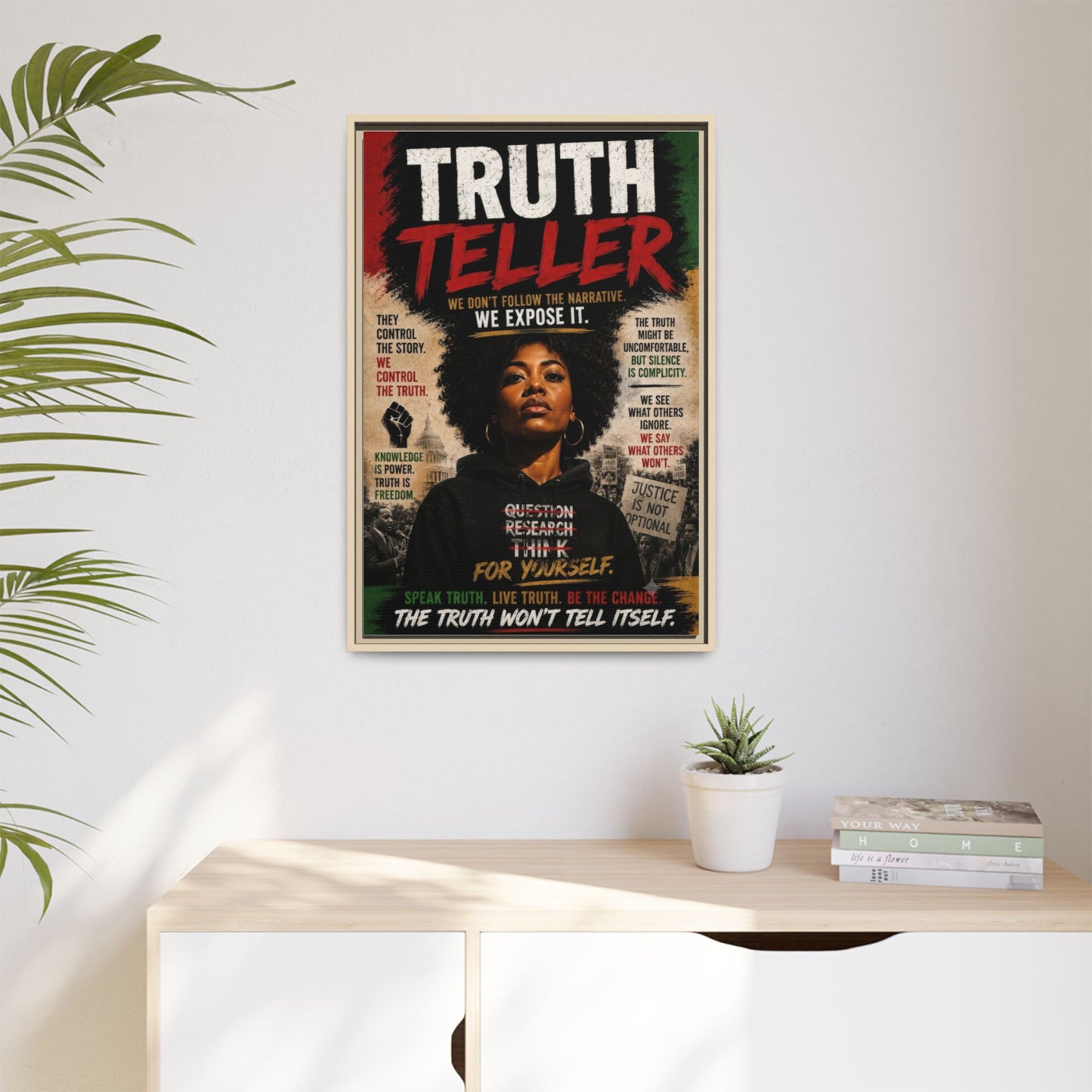 Truth Teller Framed Matte Canvas Wall Art