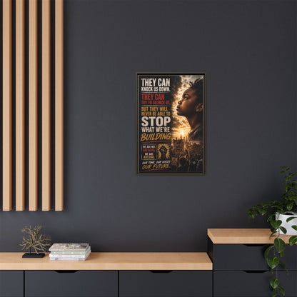 "They Can Knock Us Down" Framed Matte Canvas Wall Art