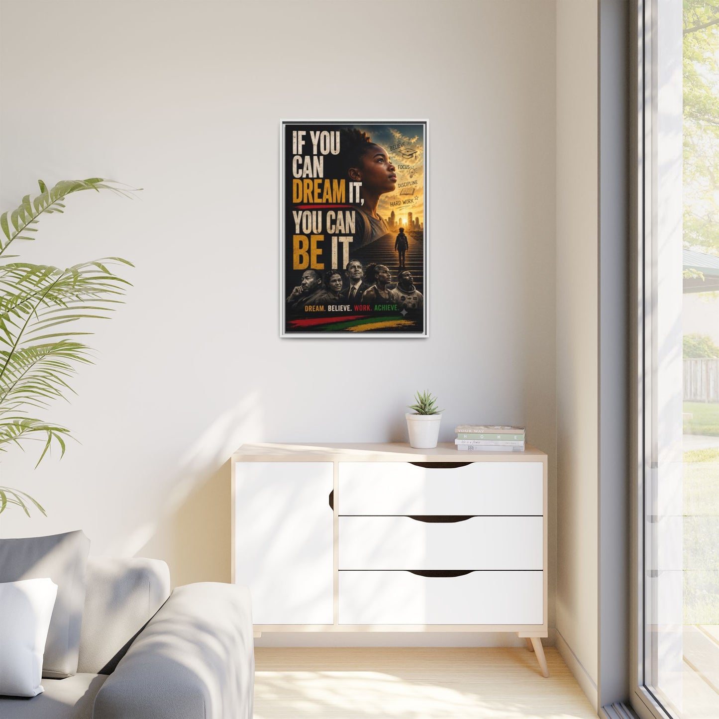 "If You Can Dream It, You Can Be It" Framed Canvas Wall Art